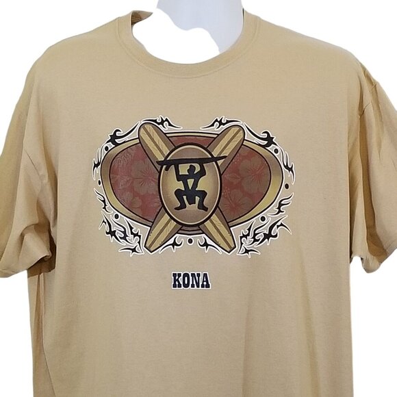 Fruit of the Loom Other - Retro Hawaii Kona Short-Sleeve XL Unisex T-Shirt Surf Boards Beige 100% Cotton